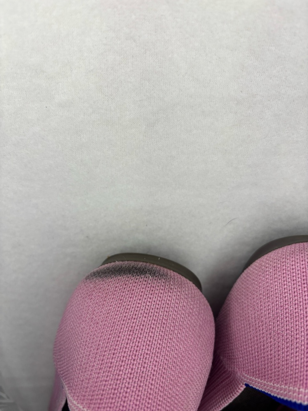 Rothy's Pink Knit Ballet Flats with Blue Trim - Picture 8 of 10